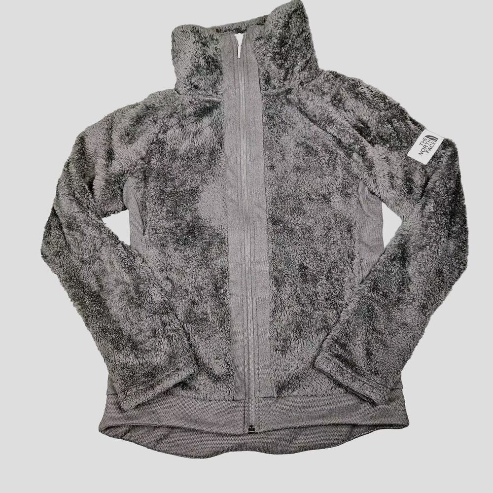 The North Face Furry Fleece Women's Size XS OD Green Sherpa Full Zip Jacket